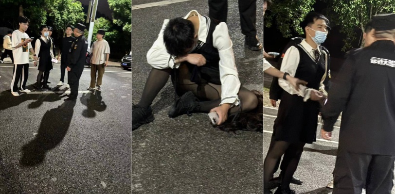 湖南商业职业技术学院 一女装大佬 身穿黑丝长裙混进女生宿舍偷拍 没想到反而被当场发现报警被抓 thumbnail