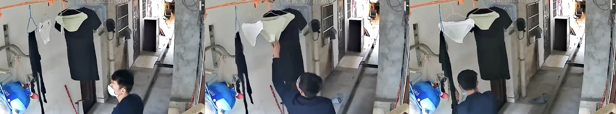 广州小伙偷闻女邻居凉在外面的内裤,被监控抓拍~                     thumbnail