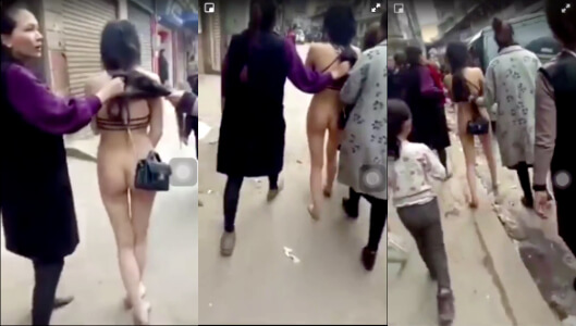 近日一成都小三让原配逮住,被扒光衣服,赤身裸体游街示众!                     thumbnail