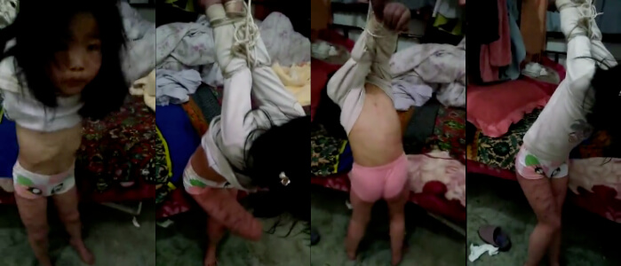 太没人性了,小女孩被反手捆绑吊打,全身伤痕累累!                     thumbnail