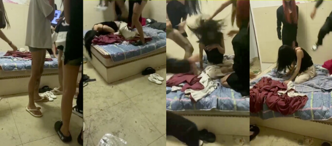 #校园霸凌 漂亮女中学生被同学群殴,画面辣眼睛,太狠了现在的学生~ thumbnail