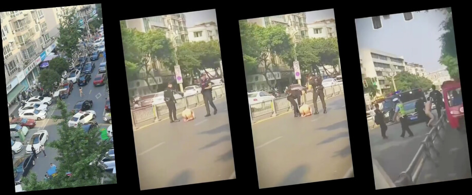 成都 一男子开车乱撞后,在路上 #裸奔 最后被警方带走! thumbnail