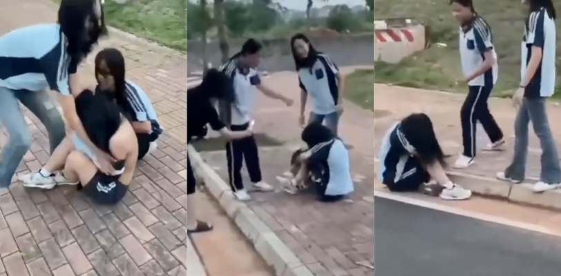 初中生霸凌事件!广西南宁 一初中女生遭多人霸凌殴打 毛都没长齐就学别人强制脱衣羞辱 thumbnail