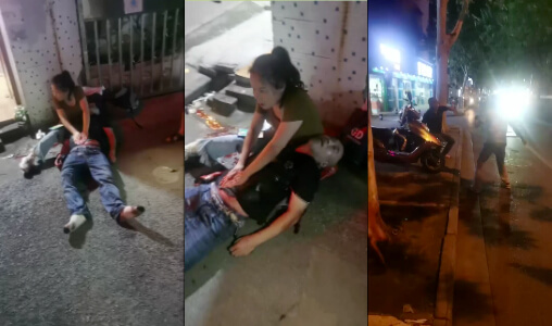 #柳州 两男子当街持械斗殴,一男子被刀捅重伤不起,血流一地~~                     thumbnail