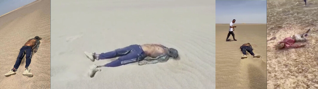 非法进入 #罗布泊 #无人区的几名90后失踪者已经找到,已被70度高温的地表烤成干尸(现场高清视频) thumbnail