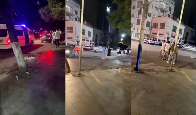 湖南永州蓝山县打架斗殴事件,手持砍刀围追堵截,当街砍人! thumbnail