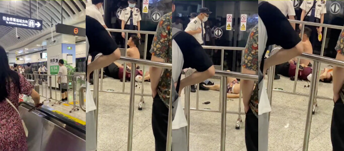 南宁地铁,女地铁工作人员遭遇一男子当众强奸,未遂后被警务人员带走! thumbnail