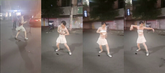 #防城港,男子大晚上的出来跳艳舞搞直播!太辣眼睛了,这都被生活折磨成啥样了?                     thumbnail